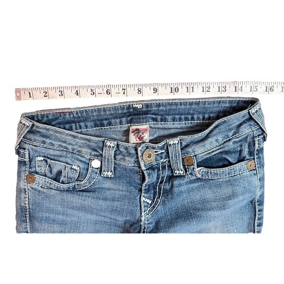 True Religion Women's Size 29W x 33L Johnny Big T Jeans Made In USA Y2K - Picture 3 of 12